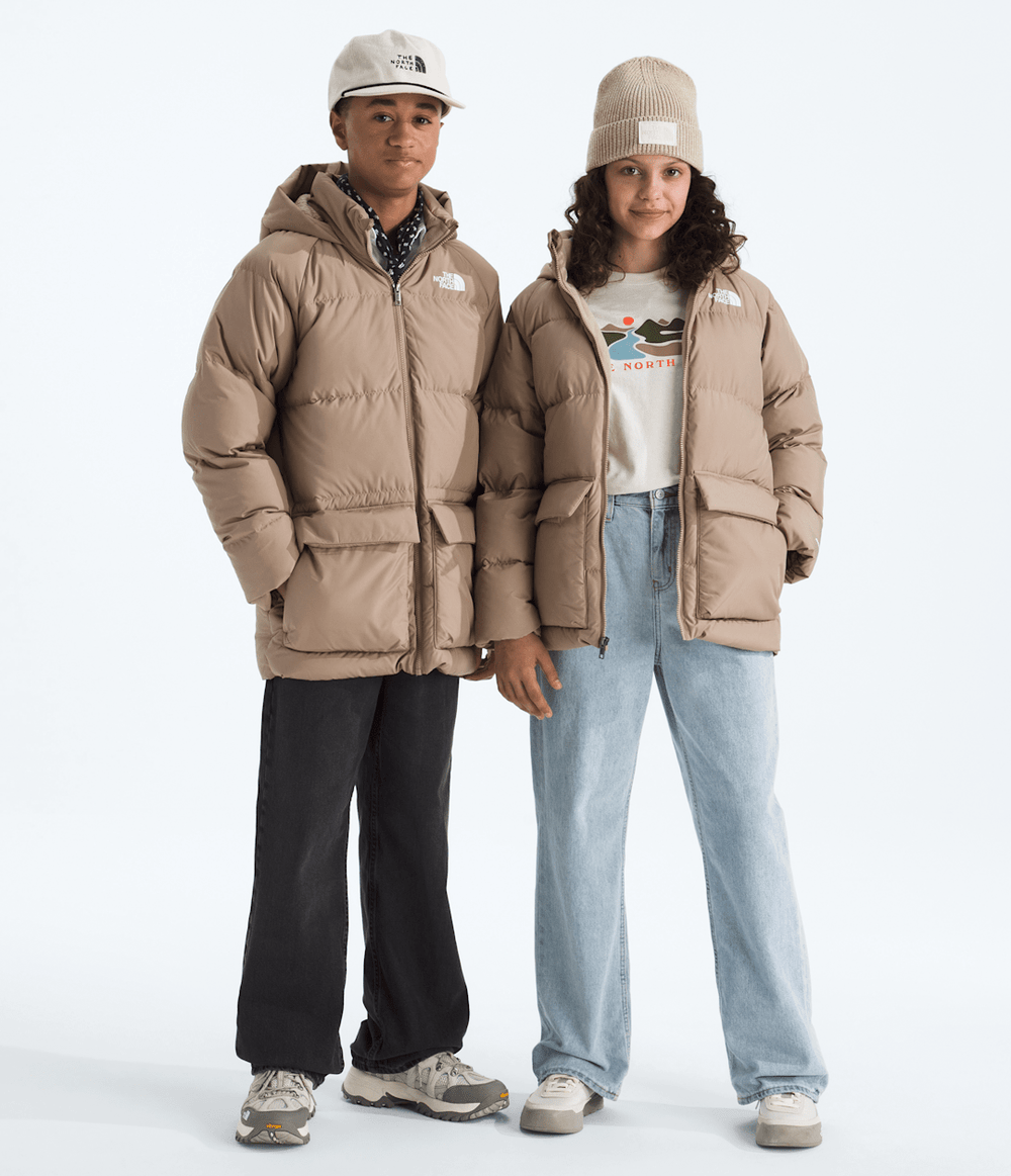 Boys’ & Girls’ North Down Fleece-Lined Short Parka - Mushroom Grey