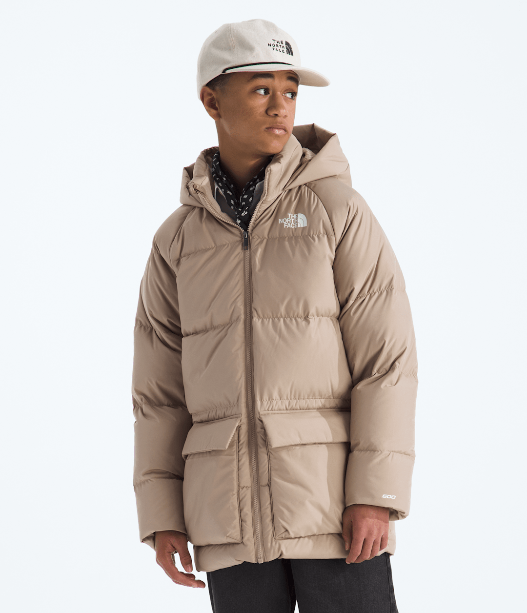 Boys’ & Girls’ North Down Fleece-Lined Short Parka - Mushroom Grey