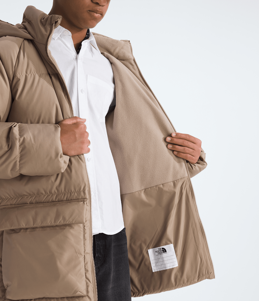 Boys’ & Girls’ North Down Fleece-Lined Short Parka - Mushroom Grey