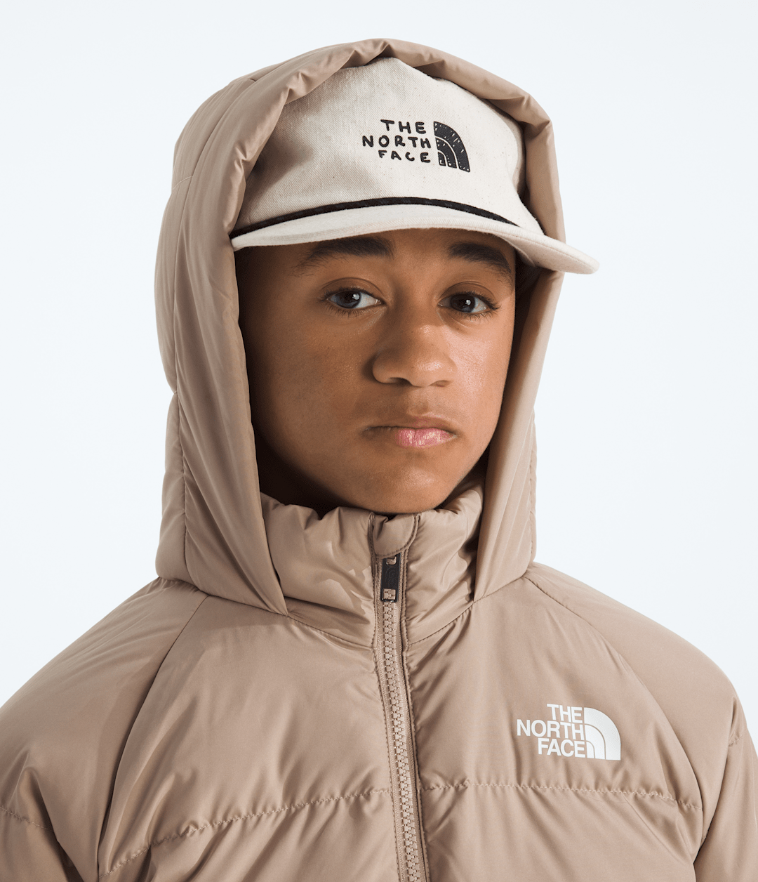 Boys’ & Girls’ North Down Fleece-Lined Short Parka - Mushroom Grey