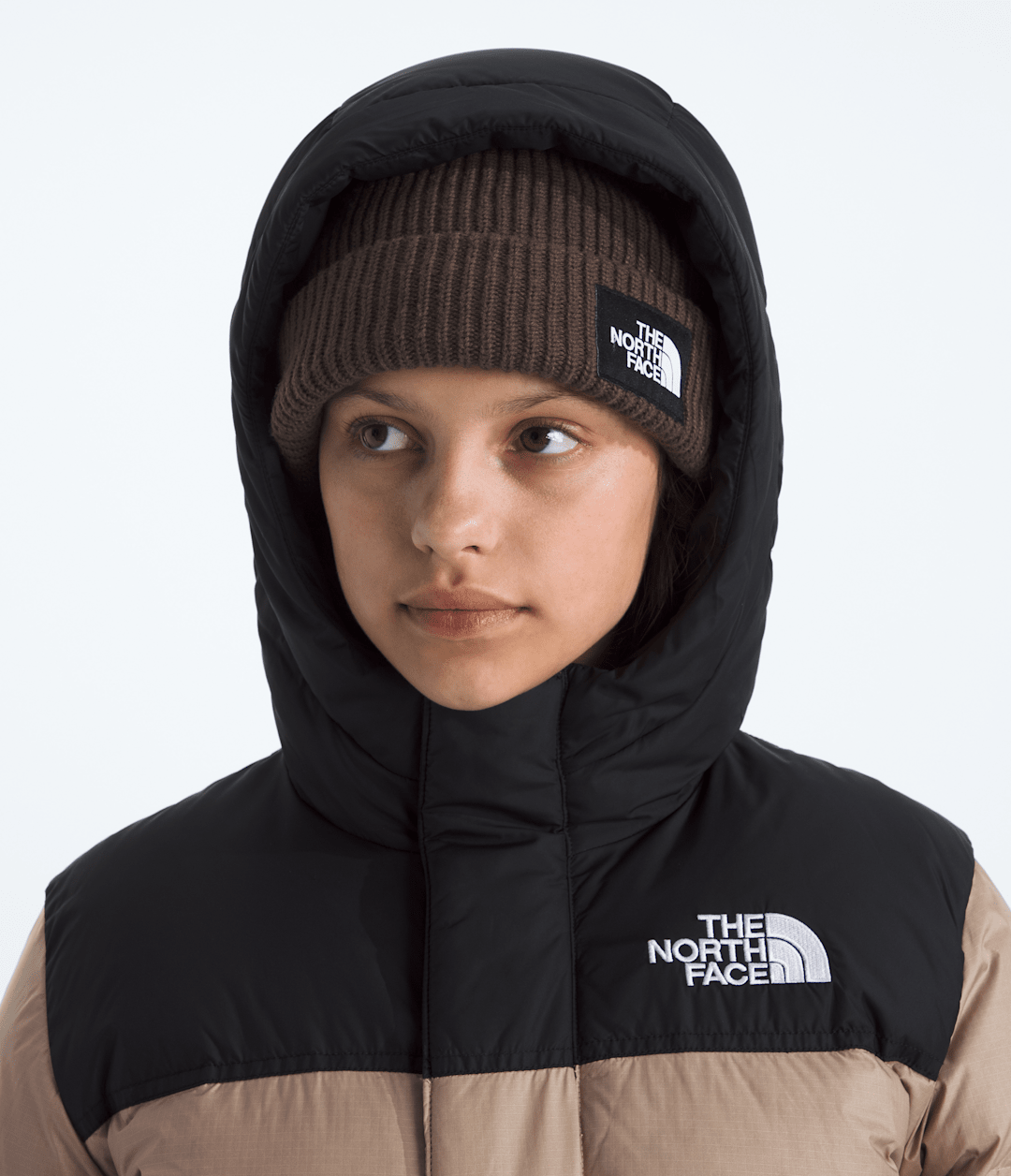Boys’ & Girls’ Nuptse Long Parka - Mushroom Grey