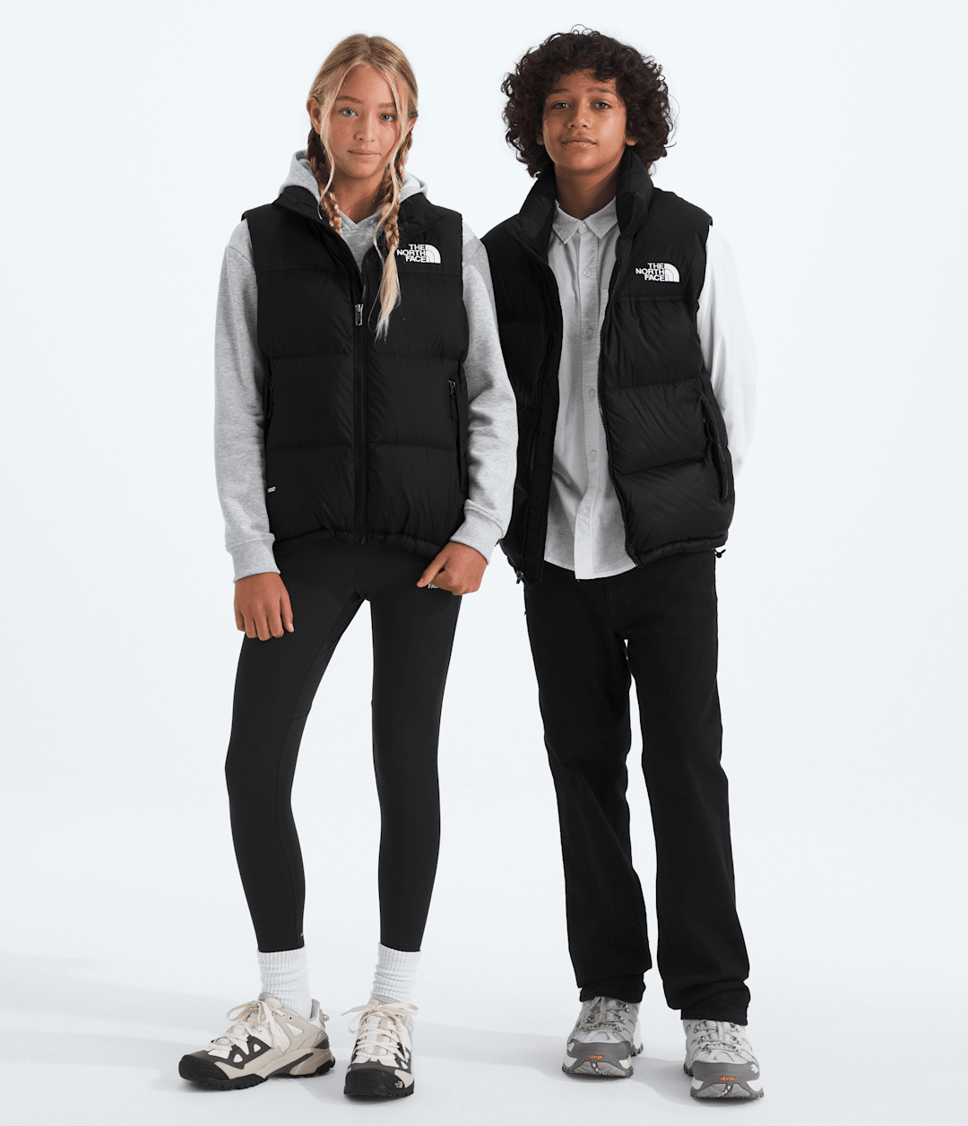 Boys’ & Girls’ 1996 Retro Nuptse Vest - TNF Black/TNF Black/Recycled down