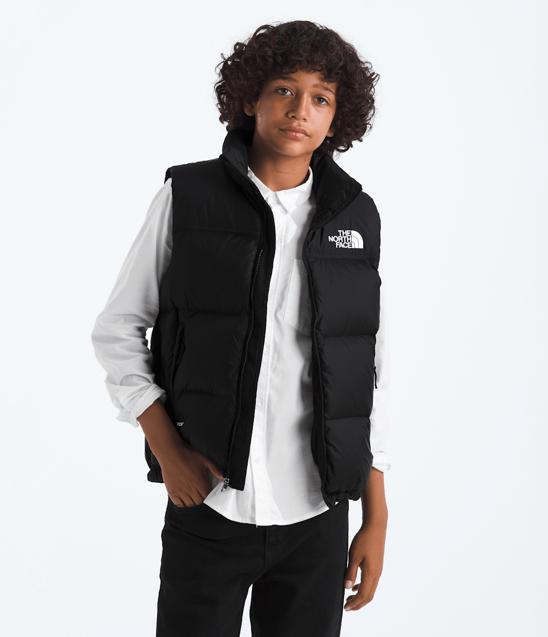 Boys’ & Girls’ 1996 Retro Nuptse Vest - TNF Black/TNF Black/Recycled down