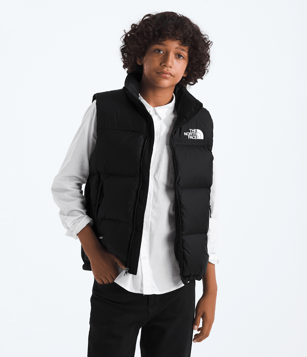Boys’ & Girls’ 1996 Retro Nuptse Vest - TNF Black/TNF Black/Recycled down