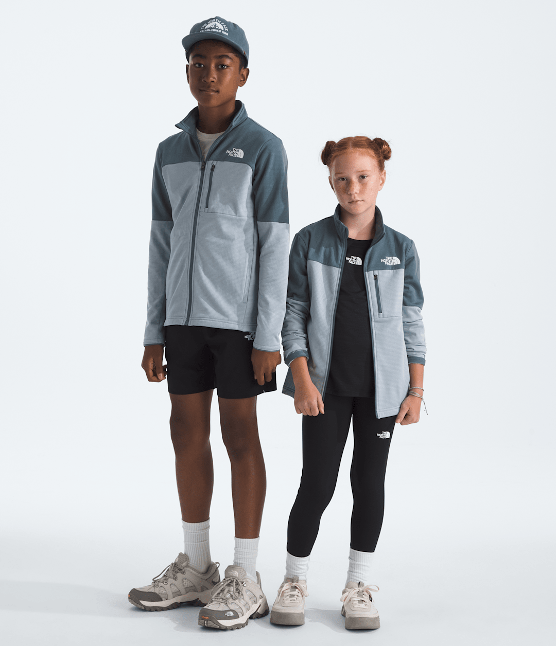 Boys’ & Girls’ Hike Mid Layer Full-Zip - Frost Grey-Granite Grey