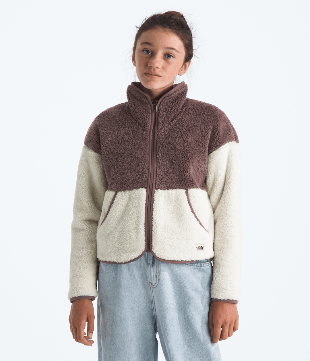Girls’ Cabin Fleece Full-Zip Jacket - Tawny Quartz/White Dune