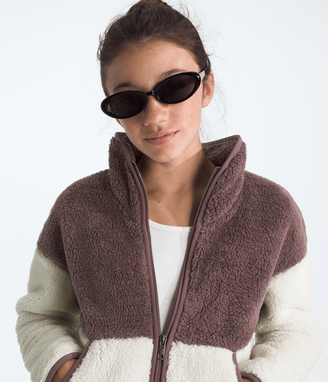 Girls’ Cabin Fleece Full-Zip Jacket - Tawny Quartz/White Dune