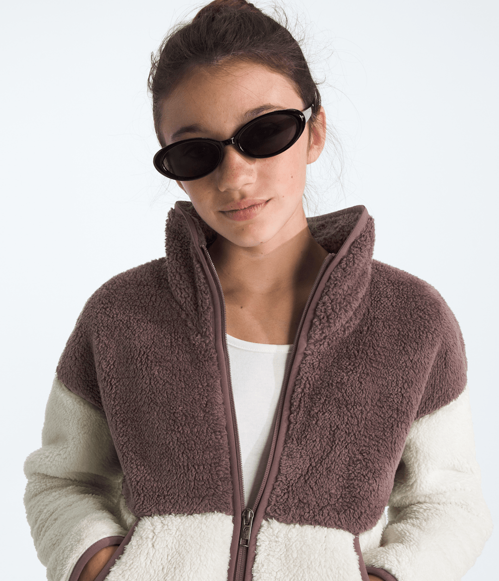 Girls’ Cabin Fleece Full-Zip Jacket - Tawny Quartz/White Dune