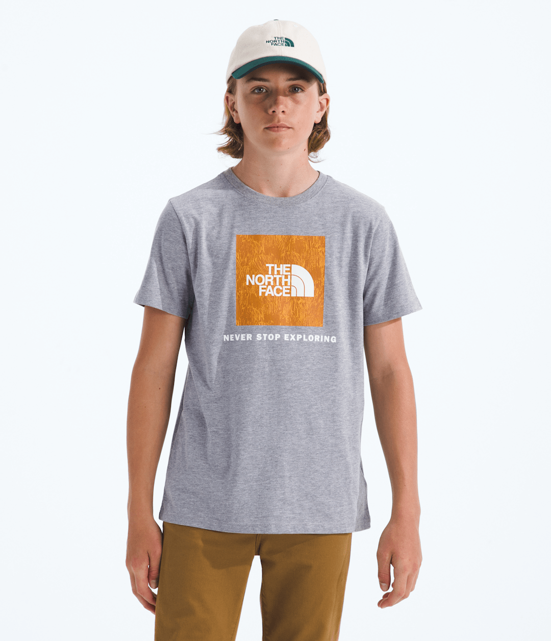 Boys’ & Girls’ Box NSE Novelty Short-Sleeve Tee—Graphic 2 - TNF Pale Grey Heather/Summit Gold Regenerative Ink Print