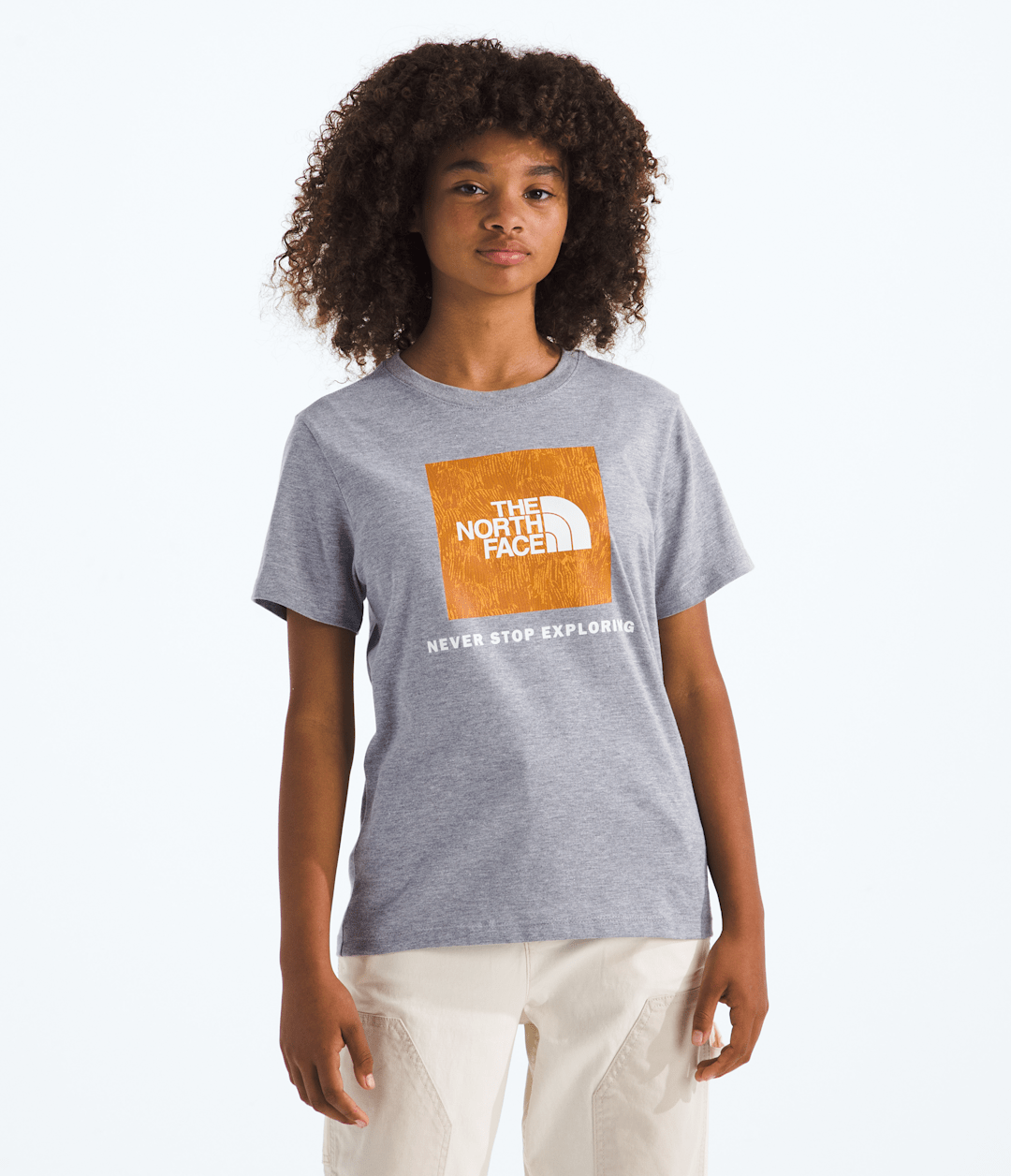 Boys’ & Girls’ Box NSE Novelty Short-Sleeve Tee—Graphic 2 - TNF Pale Grey Heather/Summit Gold Regenerative Ink Print