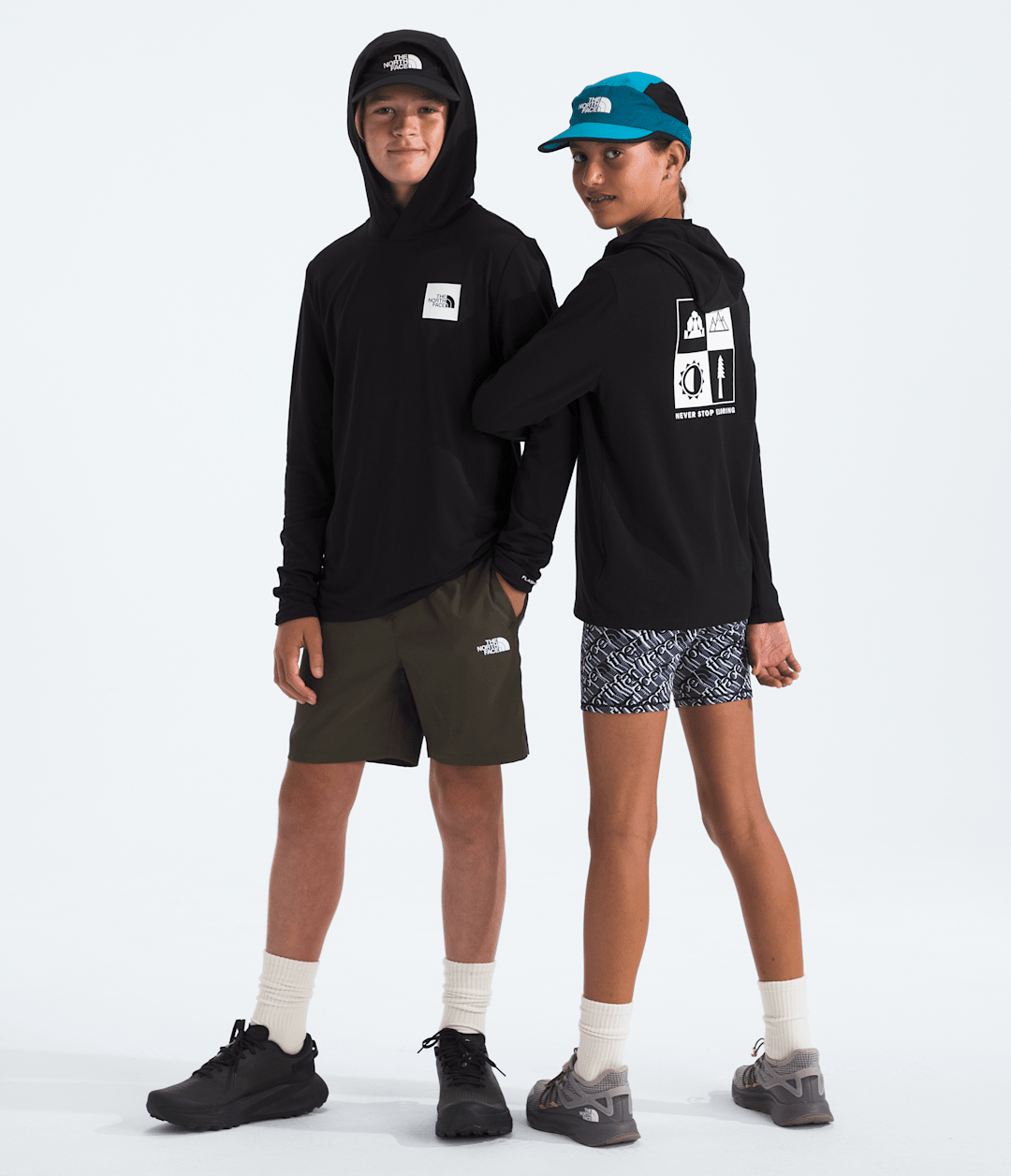 Boys’ & Girls’ Adventure Long-Sleeve Hoodie—Graphic - TNF Black