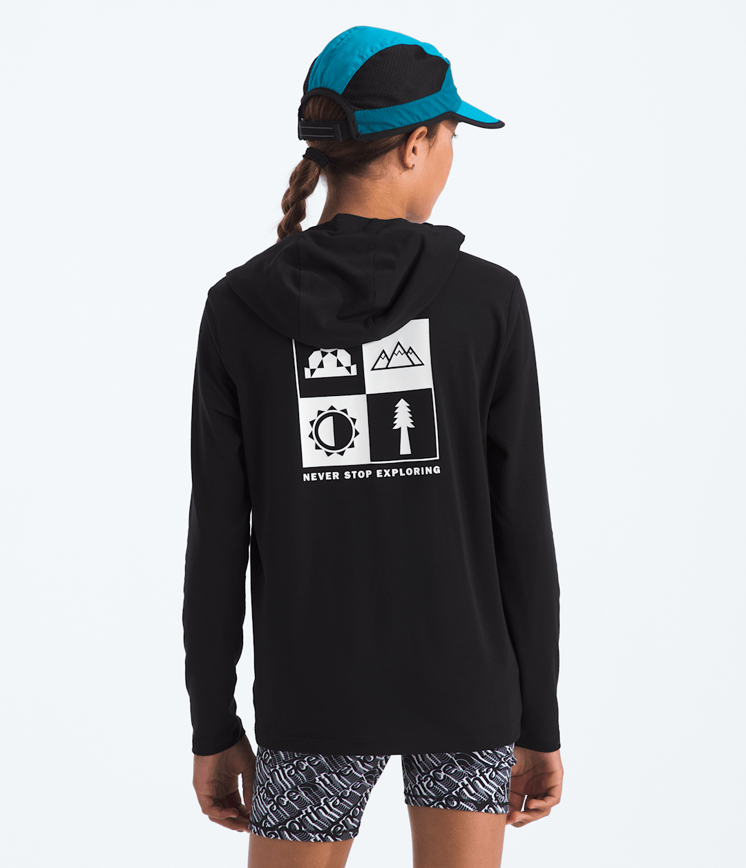Boys’ & Girls’ Adventure Long-Sleeve Hoodie—Graphic - TNF Black