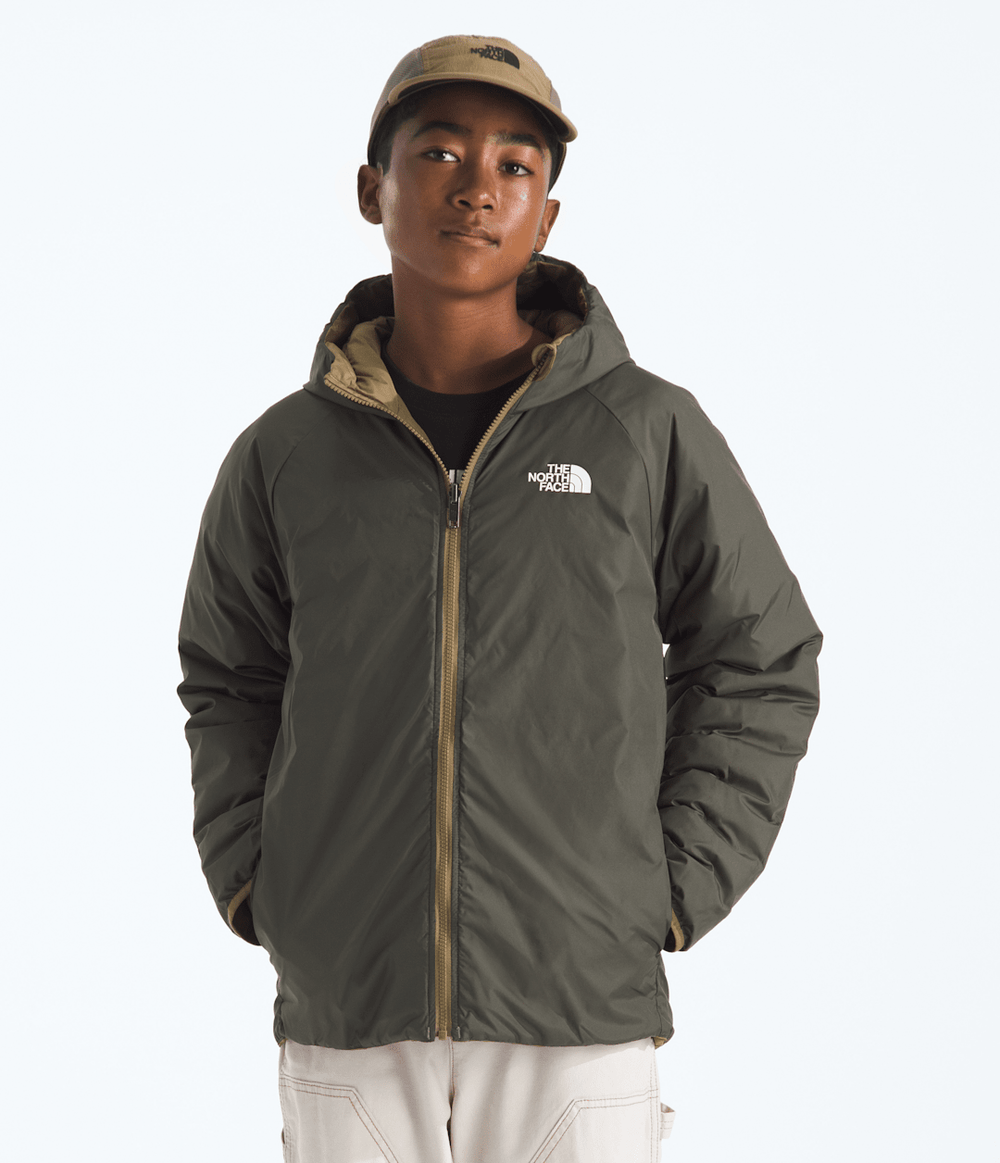 Boys’ Reversible Perrito Hooded Jacket - Cedar/New Taupe Green