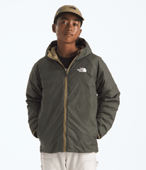 Boys’ Reversible Perrito Hooded Jacket - Cedar/New Taupe Green