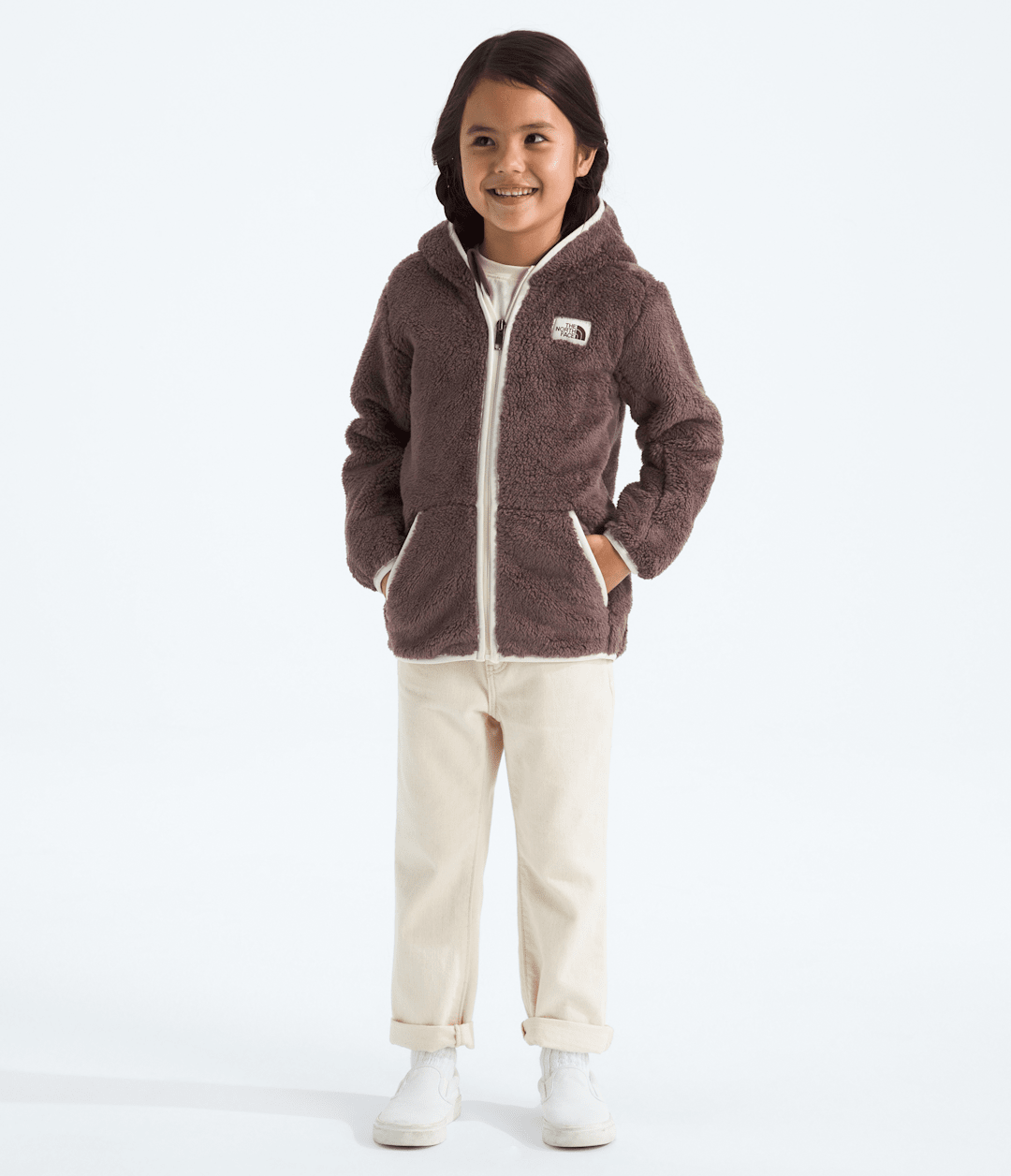 Kids’ Cabin Fleece Hoodie - Tawny Quartz/White Dune