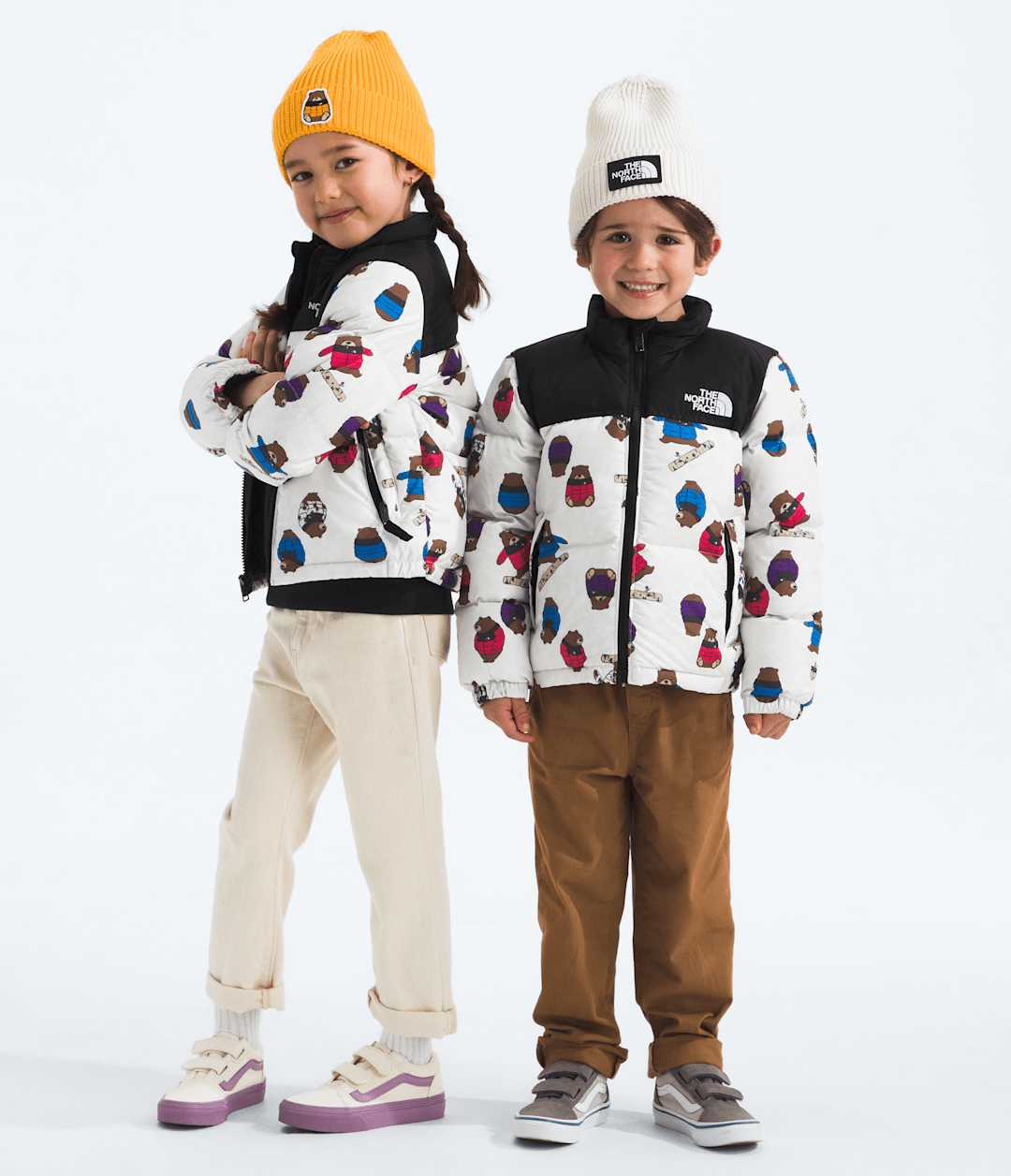 Kids’ 1996 Retro Nuptse Jacket—Print - Nuptse Bears Print TNF White