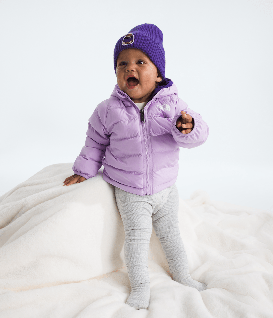 Baby Reversible Perrito Hooded Jacket - Lite Lilac