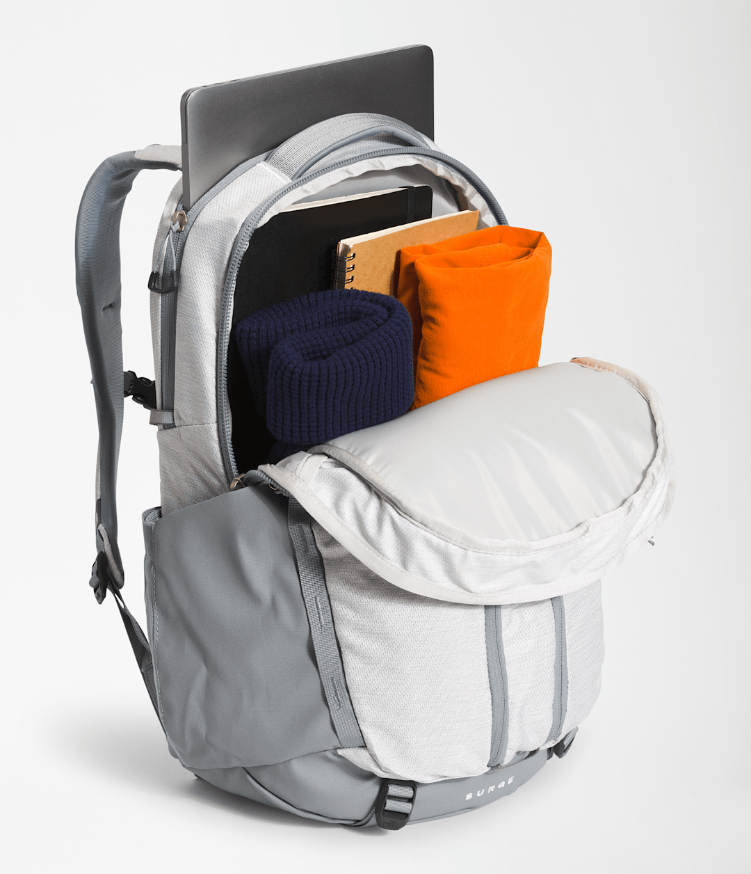 Women’s Surge Backpack - TNF White Metallic Melange/Mid Grey
