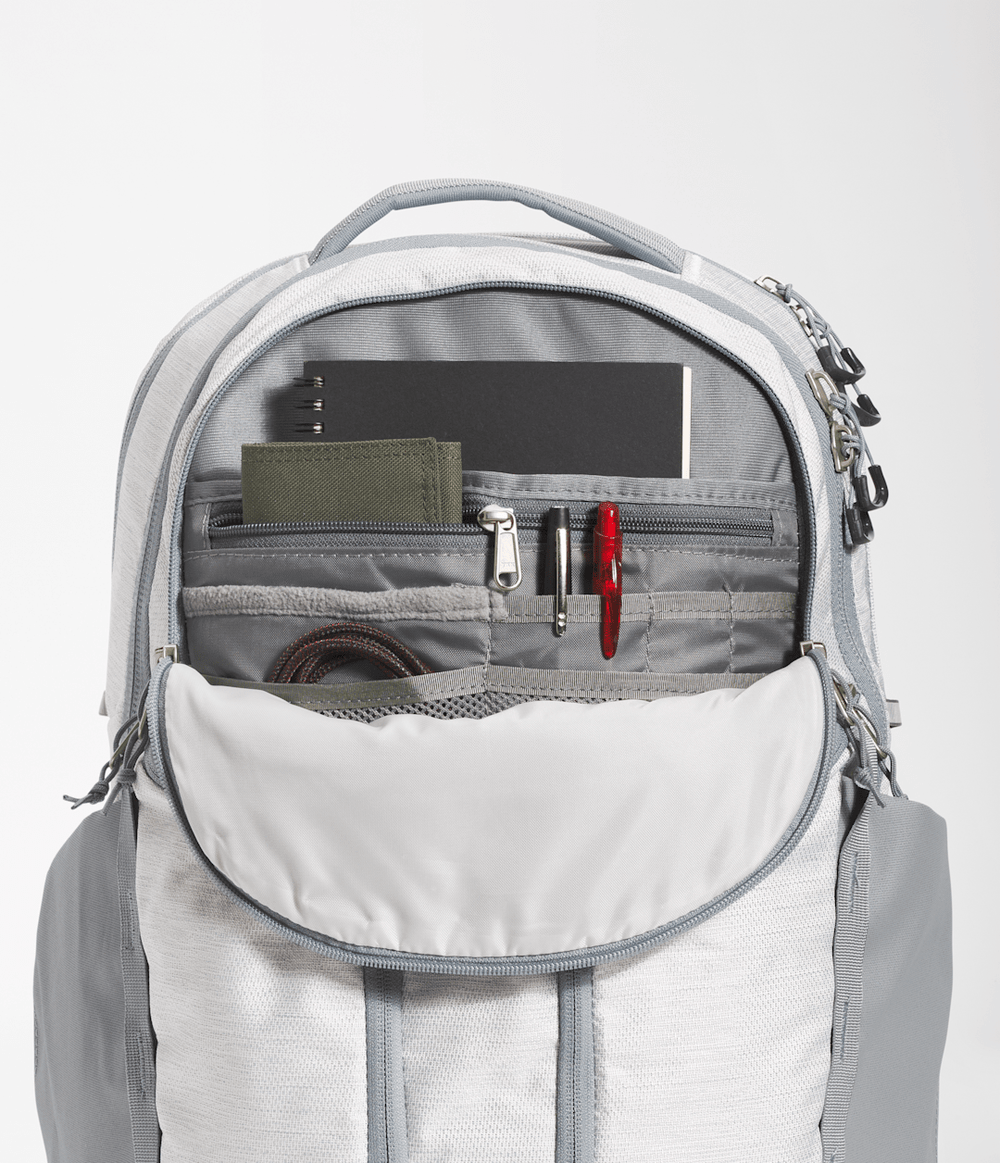 Women’s Surge Backpack - TNF White Metallic Melange/Mid Grey