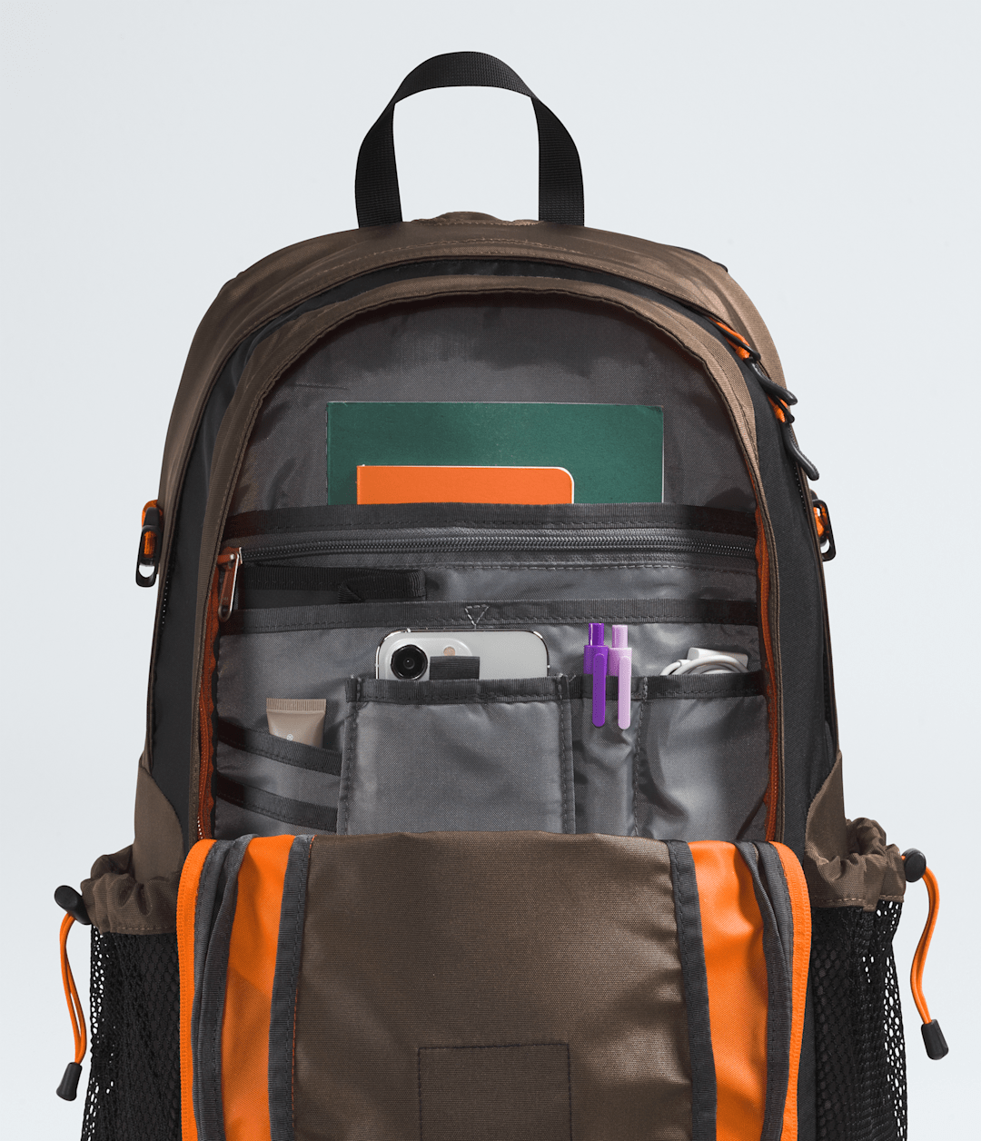 Hot Shot SE Backpack - Smokey Brown/TNF Black/Solar Flare