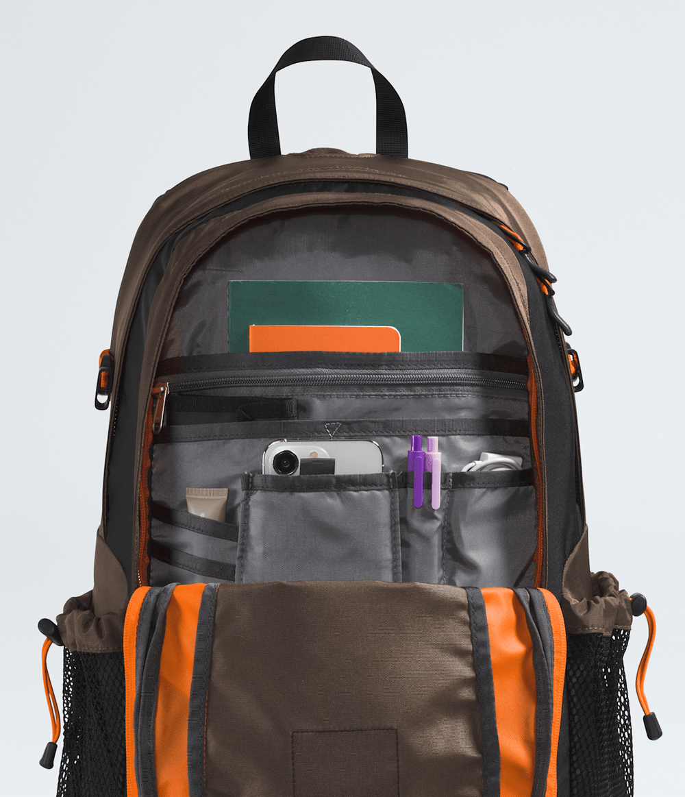 Hot Shot SE Backpack - Smokey Brown/TNF Black/Solar Flare