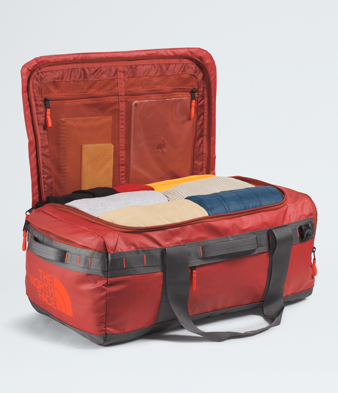 Base Camp Voyager Duffel—62L - Iron Clay-Anthracite Grey-Lava Red