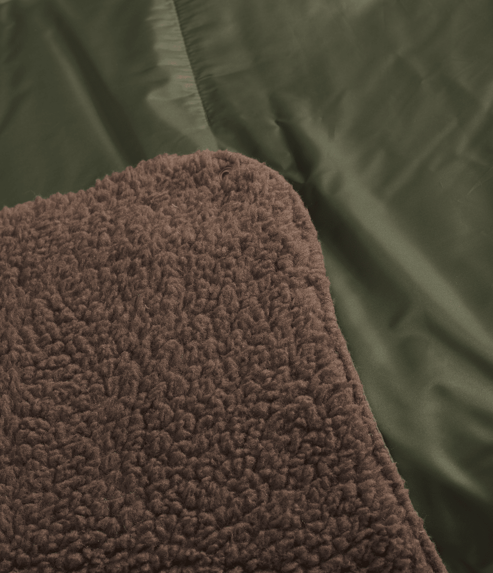 Wawona Fuzzy Blanket - New Taupe Green/Smokey Brown