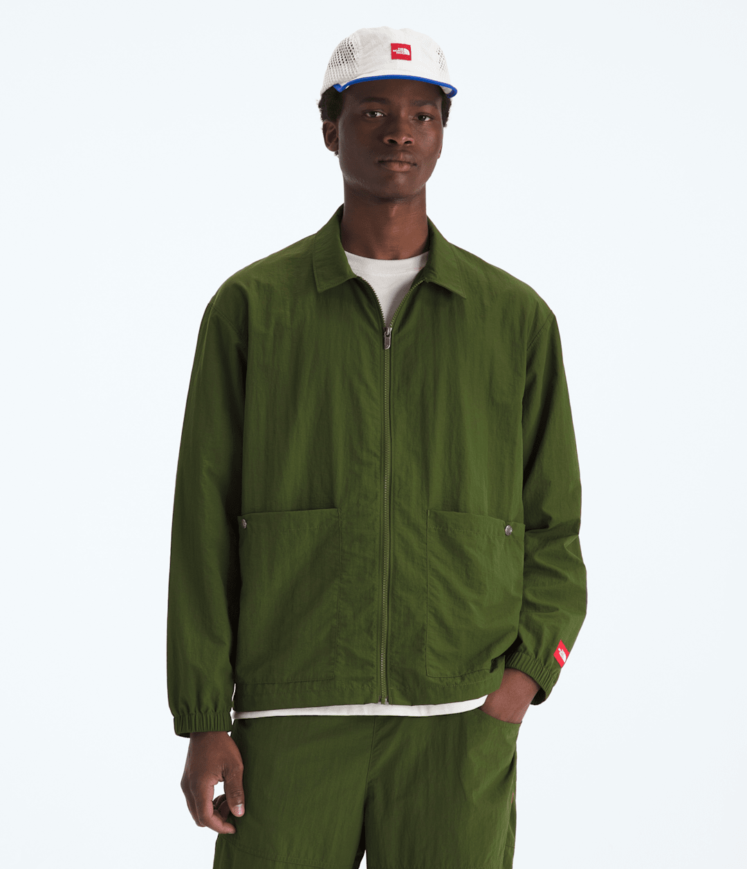 Men’s TNF™ Red Box Nylon Long-Sleeve Shirt - Woodland Green