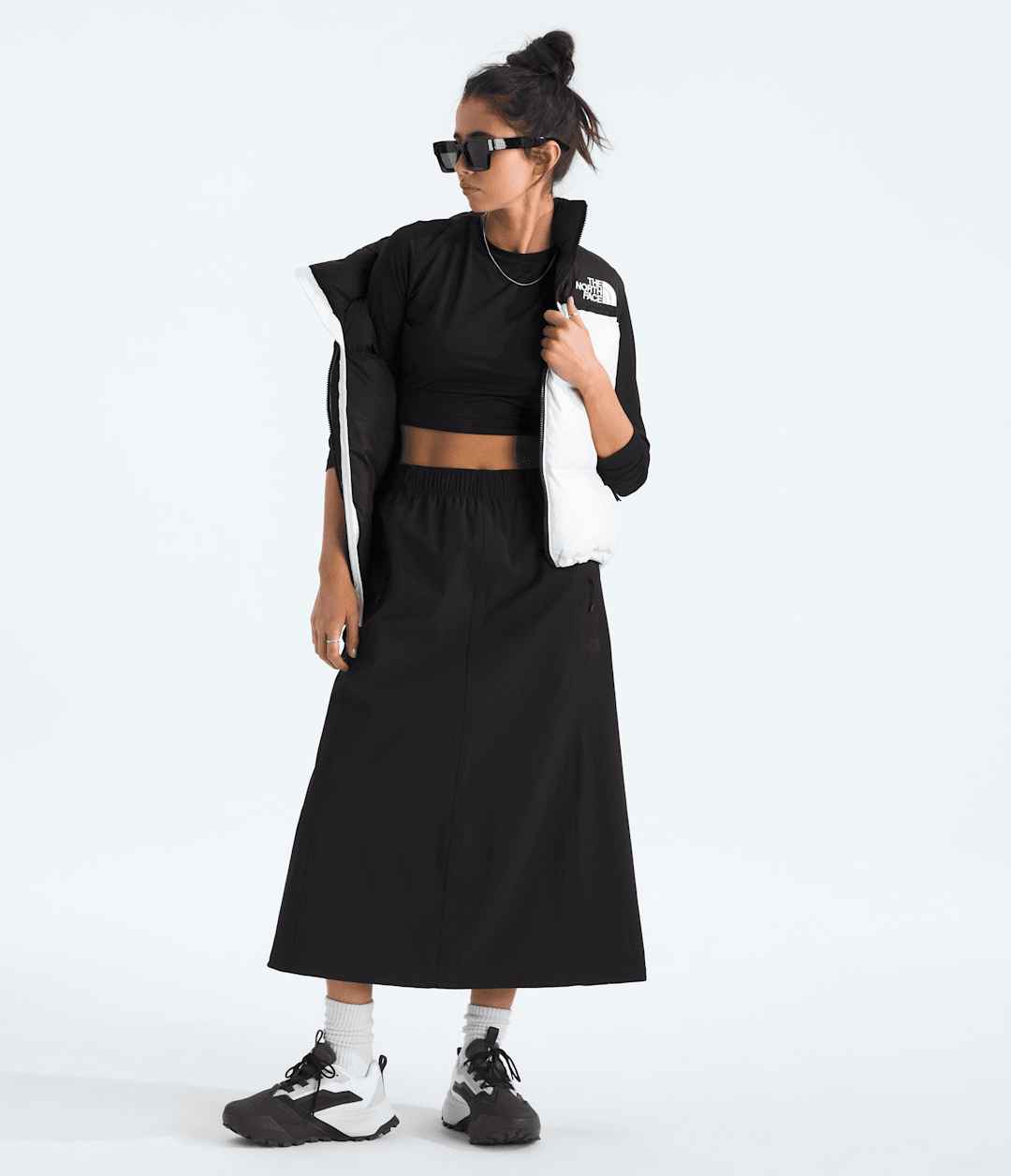 Women’s 1996 Retro Nuptse Vest - White Dune/TNF Black/Recycled Down