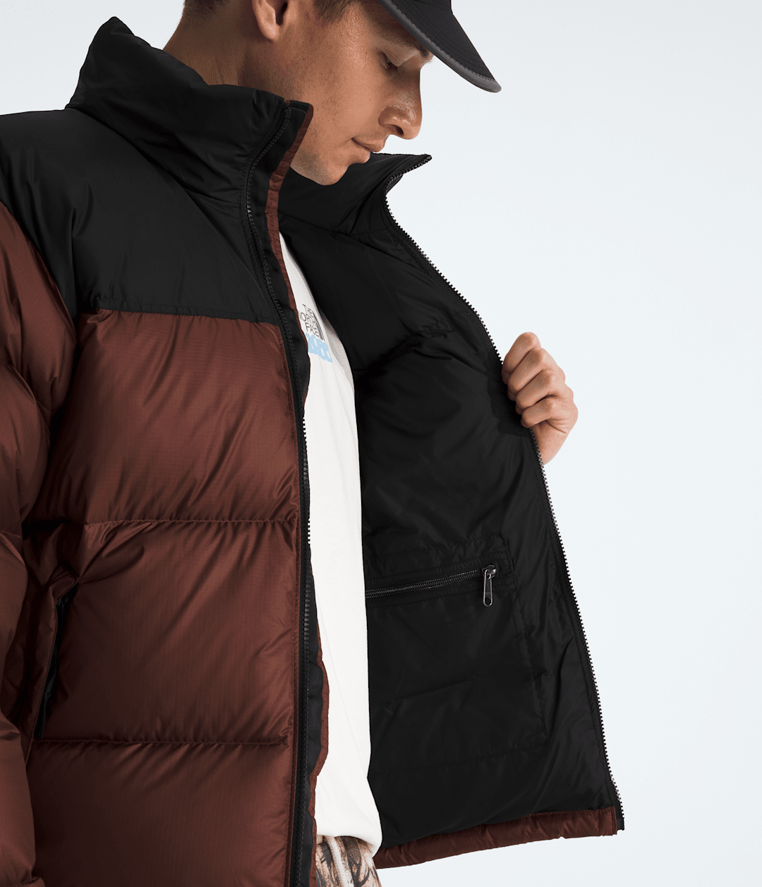 Men’s 1996 Retro Nuptse Jacket - Ember Soil/TNF Black