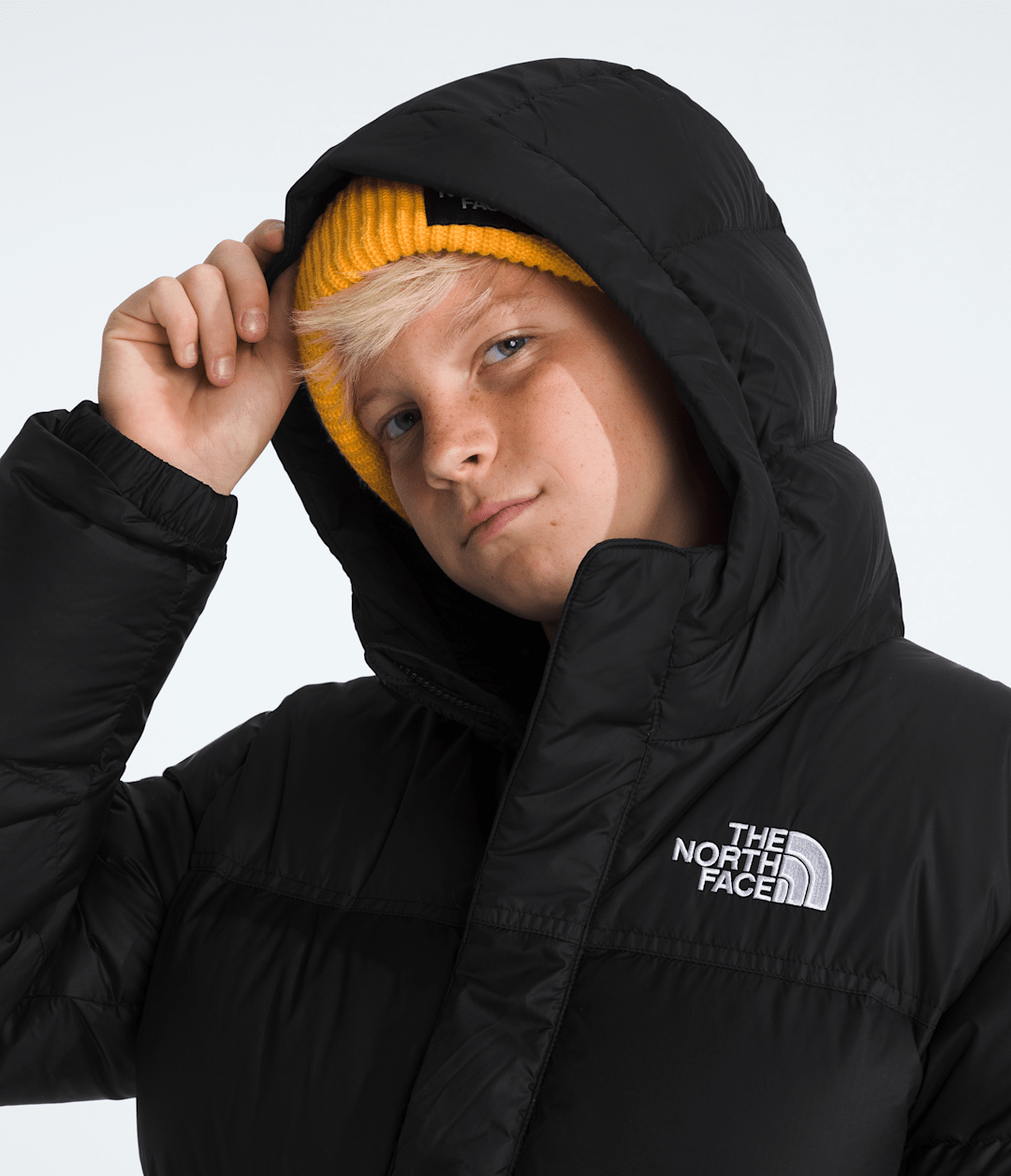 Boys’ & Girls’ Nuptse Long Parka - TNF Black/TNF Black
