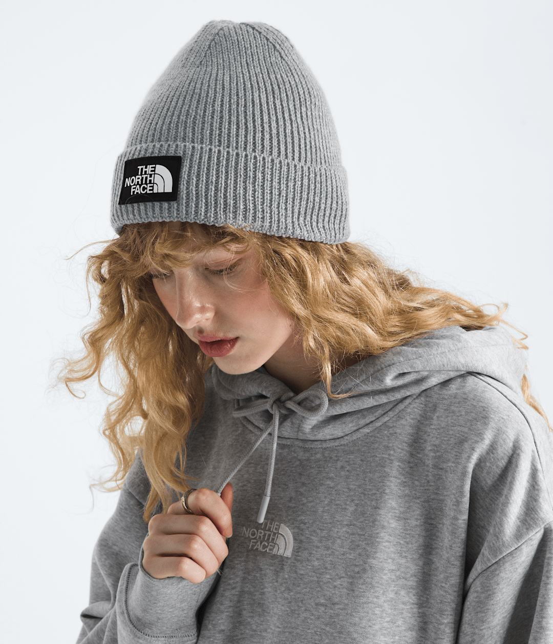 TNF™ Logo Box Cuffed Beanie - TNF Medium Grey Heather