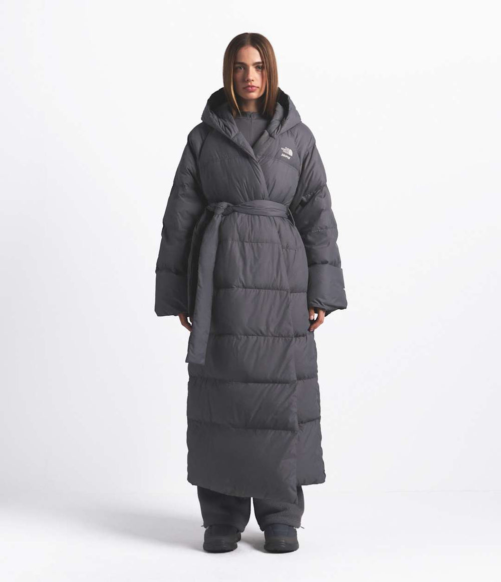 The North Face X SKIMS Women's Nuptse Wrap Parka - Sk Gunmetal
