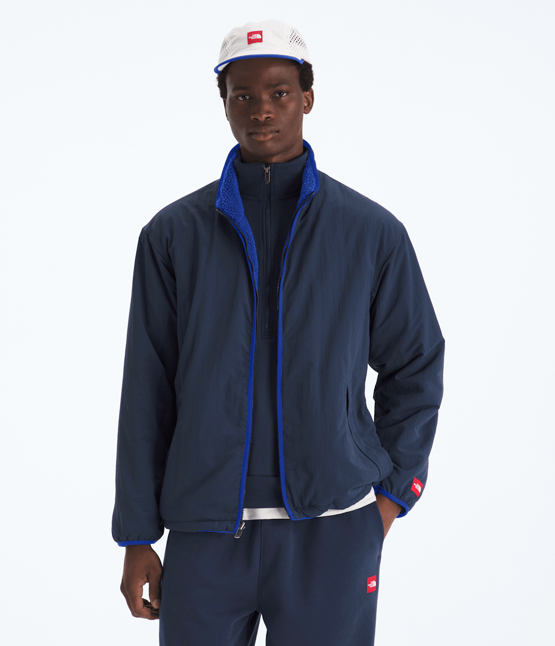 Men’s TNF™ Red Box Reversible Fleece Jacket - Summit Navy-Tnf Blue
