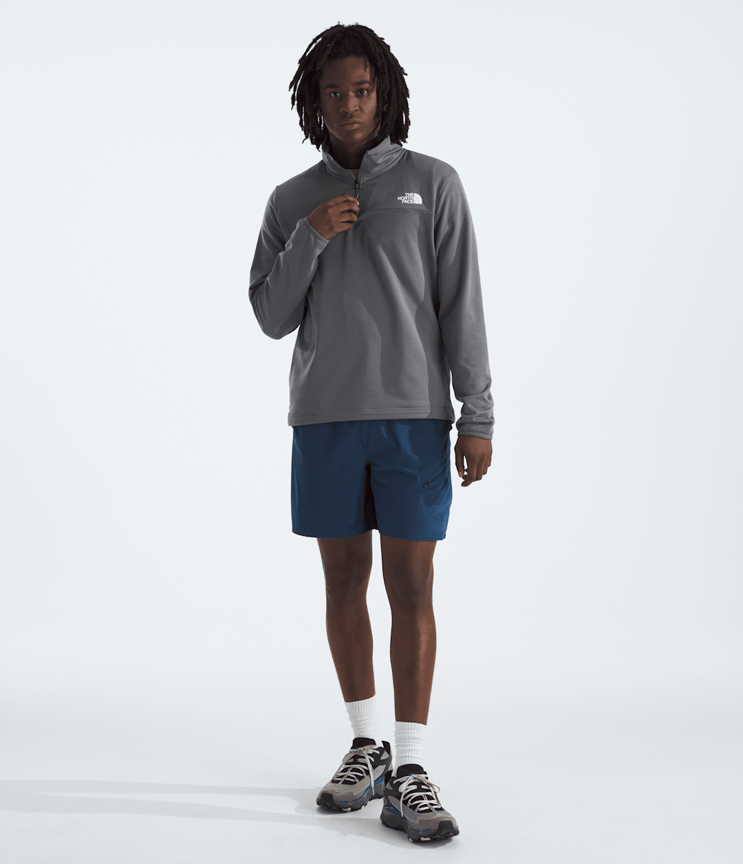 Men’s Cedar Trail Grid Fleece ¼-Zip - Smoked Pearl