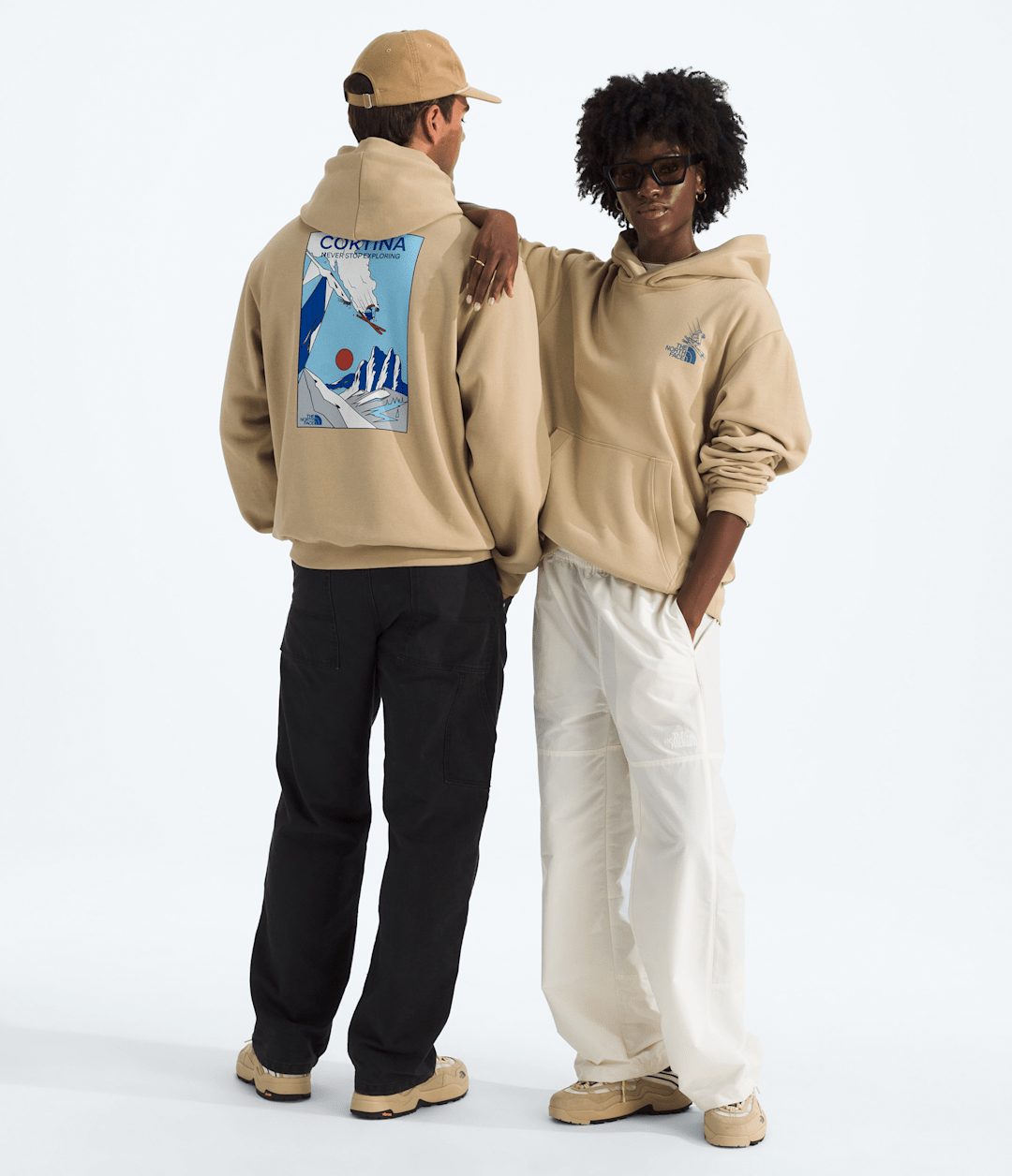 Unisex Mountain Celebration Relaxed Hoodie—Graphic - Khaki Stone