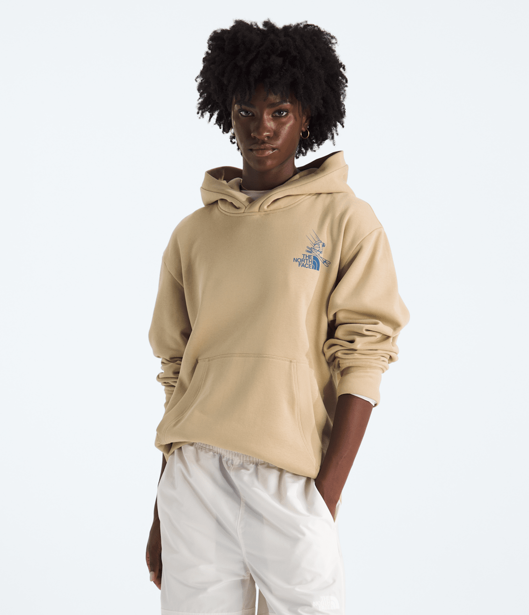 Unisex Mountain Celebration Relaxed Hoodie—Graphic - Khaki Stone