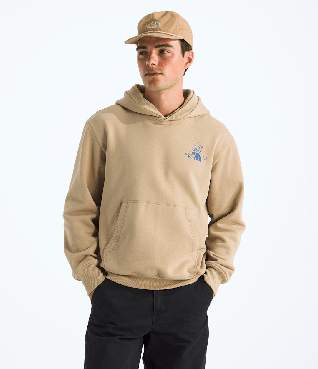 Unisex Mountain Celebration Relaxed Hoodie—Graphic - Khaki Stone