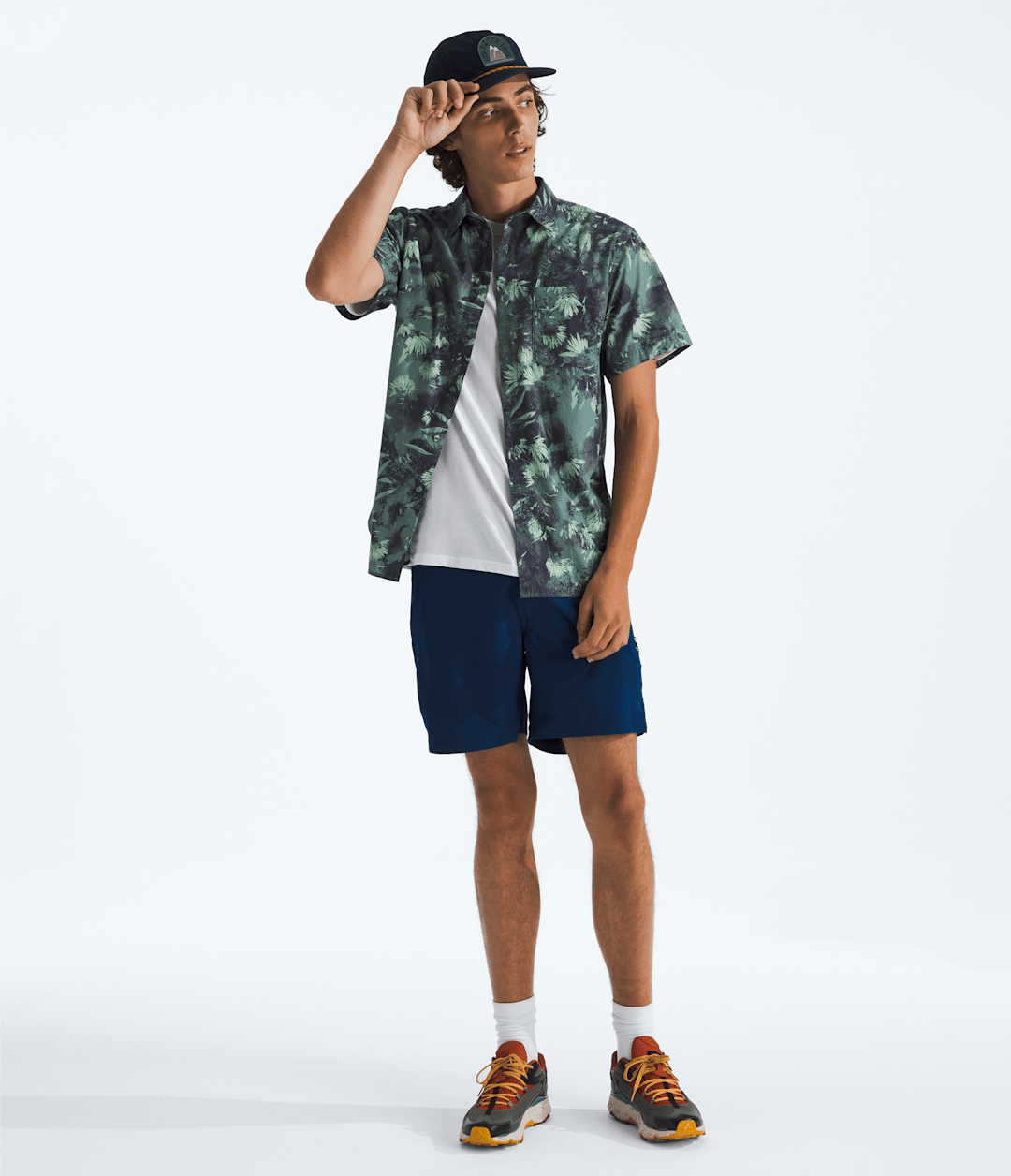Men’s Short-Sleeve Baytrail Pattern Shirt - Duck Green Prairie Flowers Print