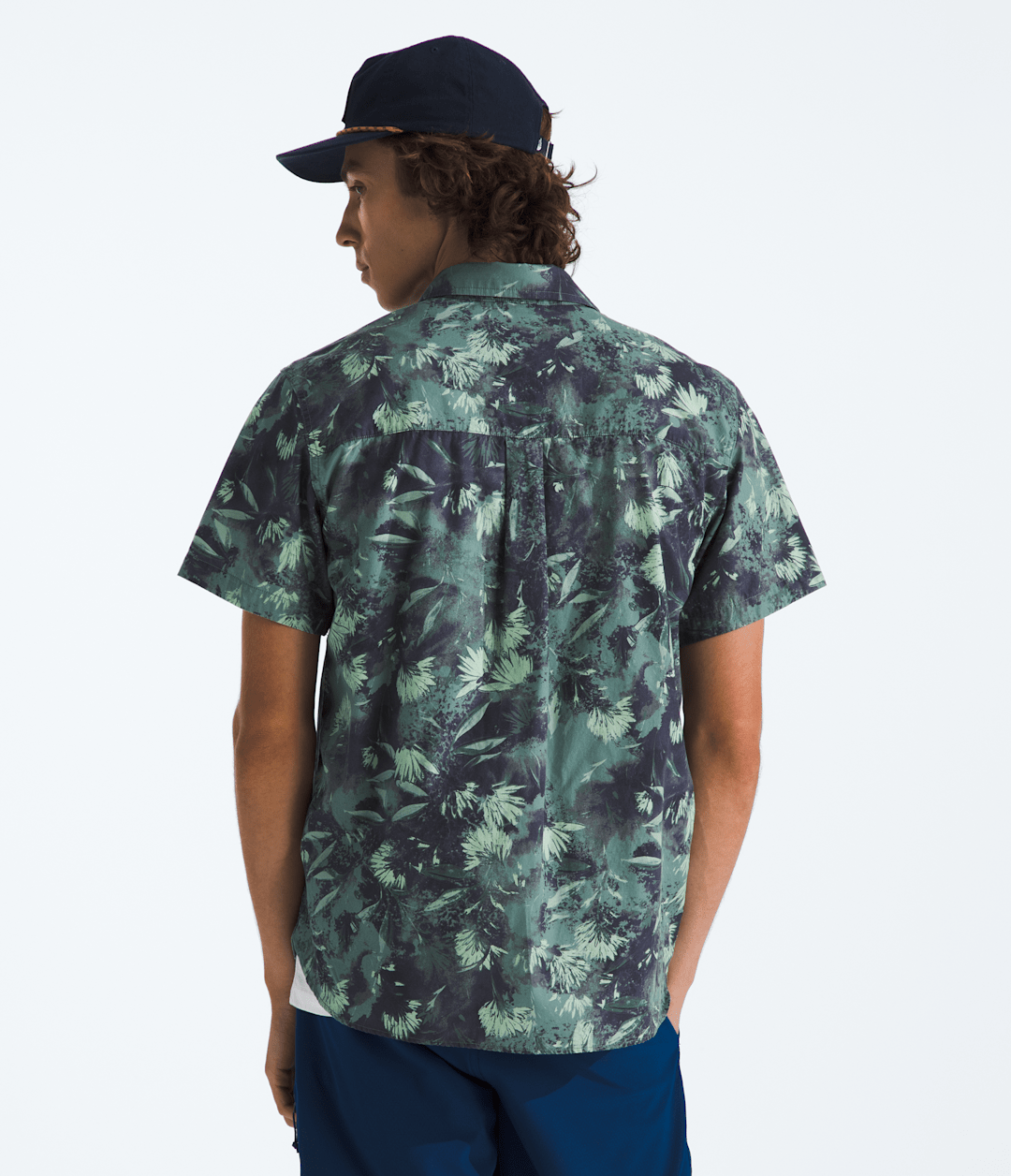 Men’s Short-Sleeve Baytrail Pattern Shirt - Duck Green Prairie Flowers Print