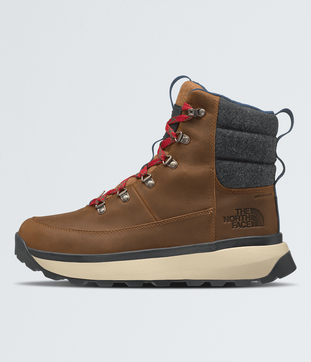 Men’s Bergen Leather Waterproof Boots - Timber Tan/TNF Red
