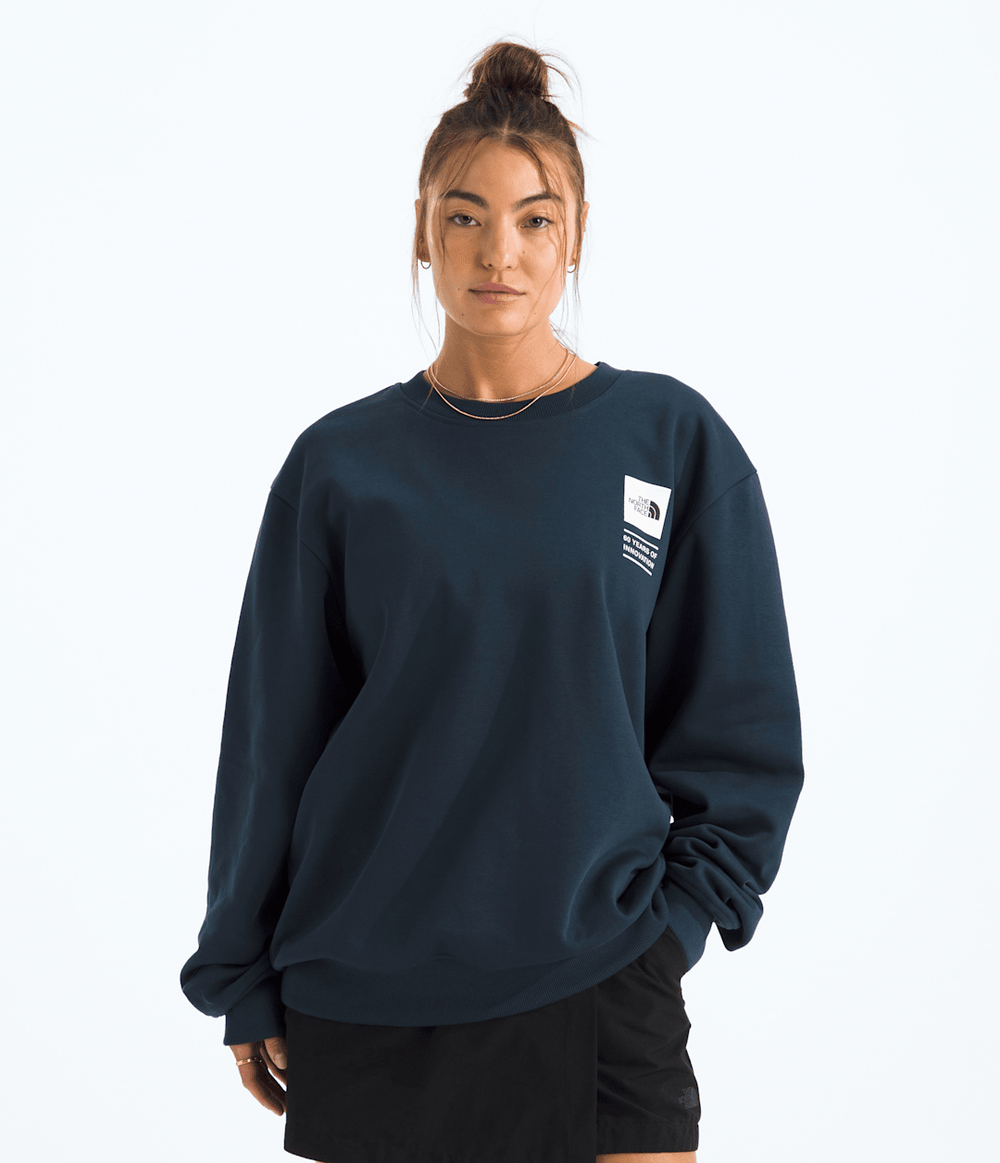 Unisex TNF™ Celebration Relaxed Crew—Graphic - Summit Navy