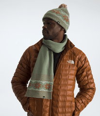 Cabin Ski Tuke And Scarf Set - Bark Mist/Burnt Umber/White Dune/Pom