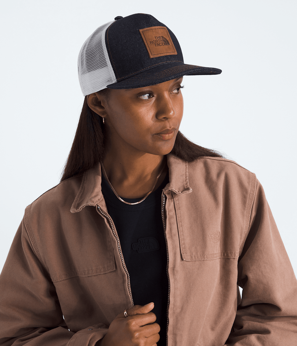 Half Dome Trucker Hat - Denim/Leather Patch