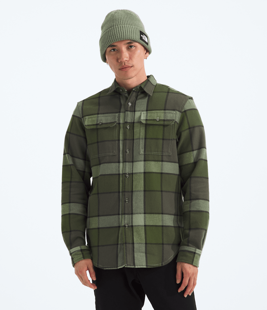 Men’s Arroyo Flannel Shirt—Plaid - New Taupe Green Macro Small Plaid