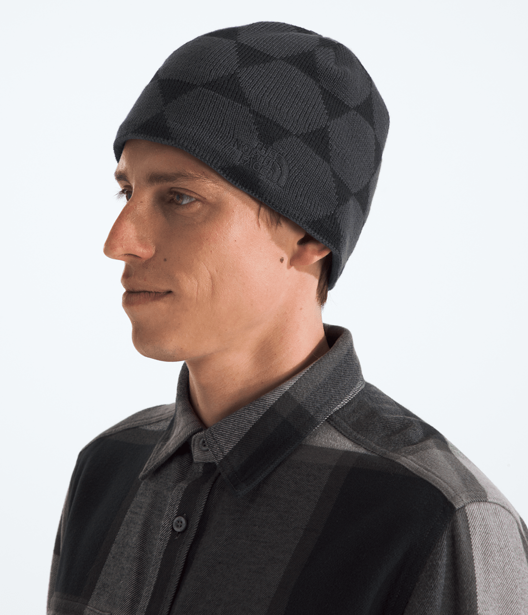 Jim Beanie - TNF Black/Asphalt Grey Geodesic Jacquard