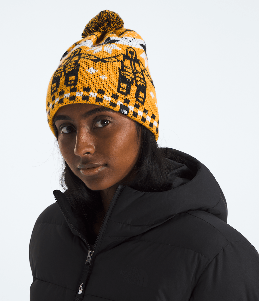 Cabin Ski Tuke - Summit Gold Him Suit Jacquard/Pom