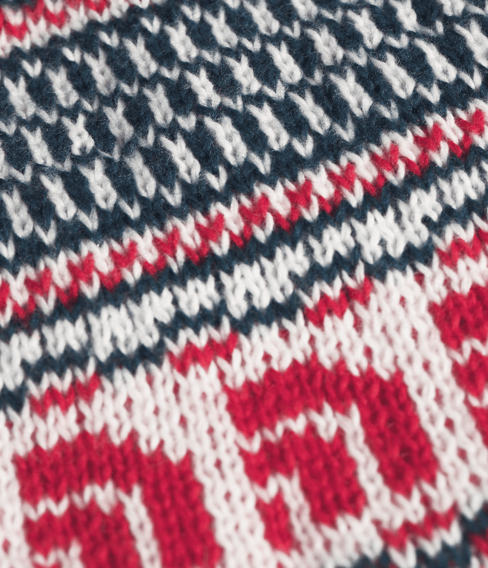 Cabin Ski Tuke - White Dune Jacquard/Pom