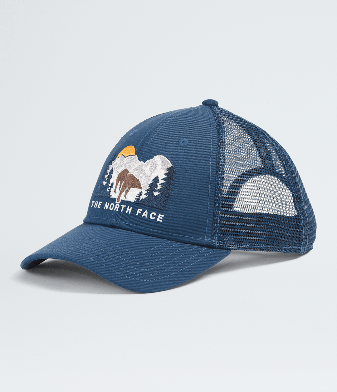 Embroidered Mudder Trucker Hat - Shady Blue/Bear Graphic