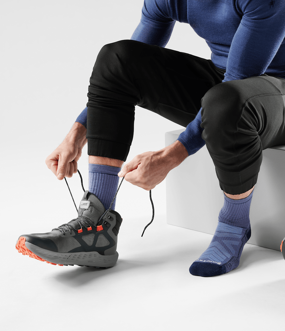 TNF X Smartwool HIKE Light Cushion Crew Socks - NIGHTFALL BLUE